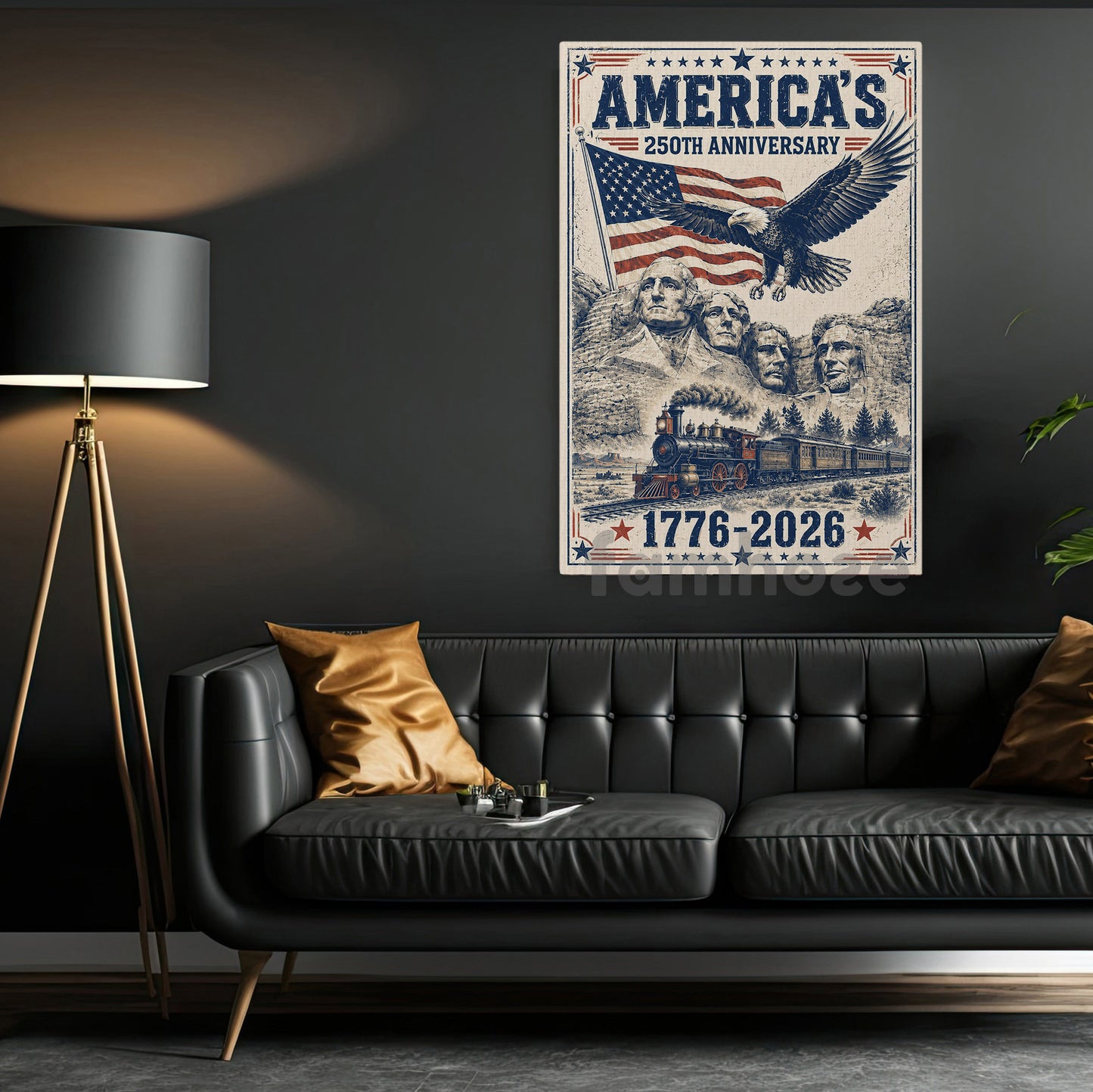July 4th USA 250 Anniversary Canvas Painting, 250 Years Of American Strength Wall Art Decor, Poster Independence Day Gift For American Lover