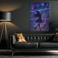 Halloween Volleyball Witch Canvas Painting, Volleyball Witch In Space Wall Art Decor Spooky Season Poster Gift For Volleyball Lovers