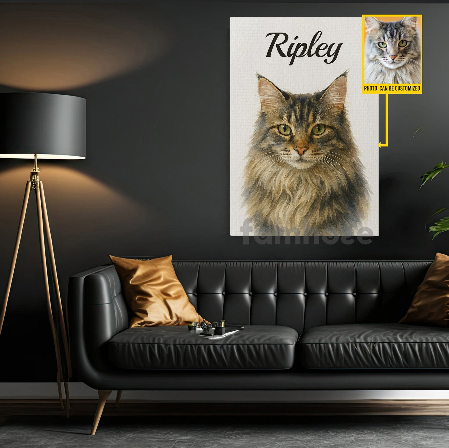 Personalized Photo Pet Canvas Painting, Pet Portrait Wall Art Decor, Poster Gift For Pet Lovers