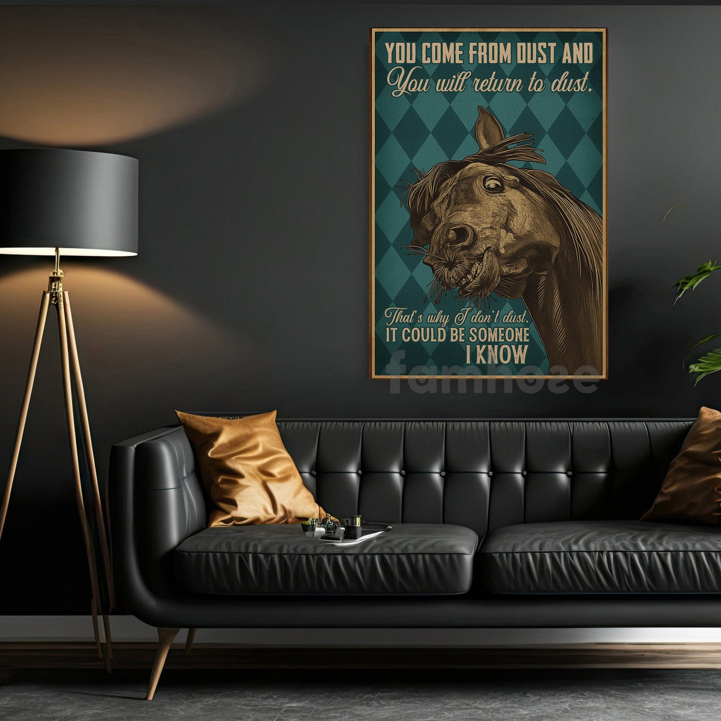 Funny Horse Canvas Painting, You Come From Dust Wall Art Decor, Poster Gift For Horse Lover