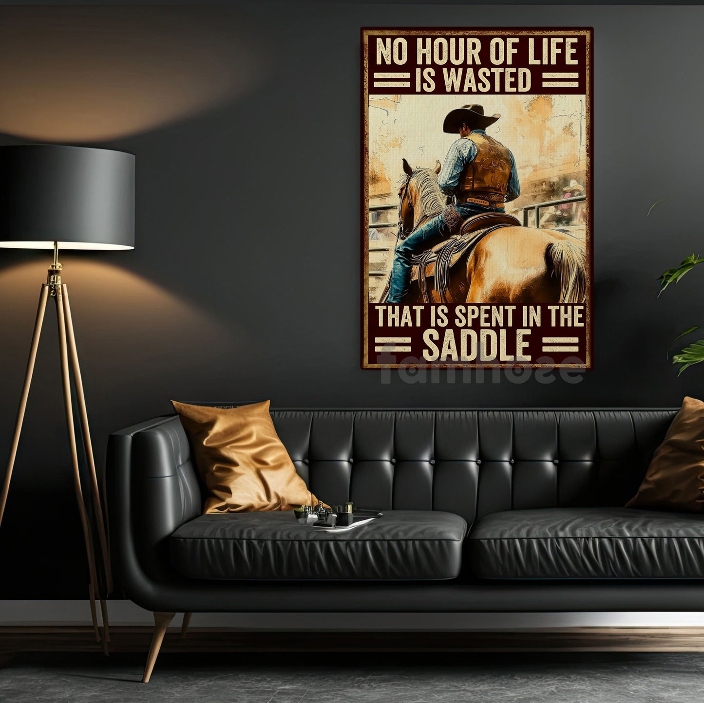 Cool Cowboy Canvas Painting, No Hour Of life Is Wasted Wall Art Decor, Poster Gift For Cowboy Lovers