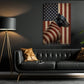 July 4th Pitbull Dog USA Flag Canvas Painting, Freedom Guardian Wall Art Decor, Independence Day Poster Gift For Pitbull Lover