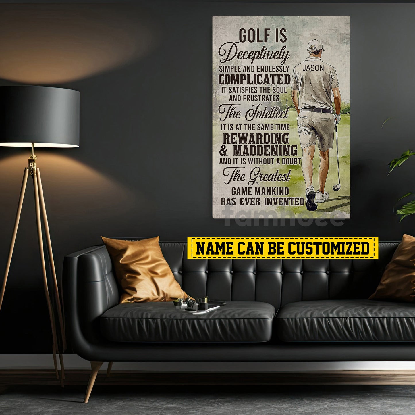 Interesting Personalized Golf Boy Canvas Painting, The Greatest Game Mankind Has Ever Invented Sport Wall Art Decor, Poster Gift For Golf Lovers