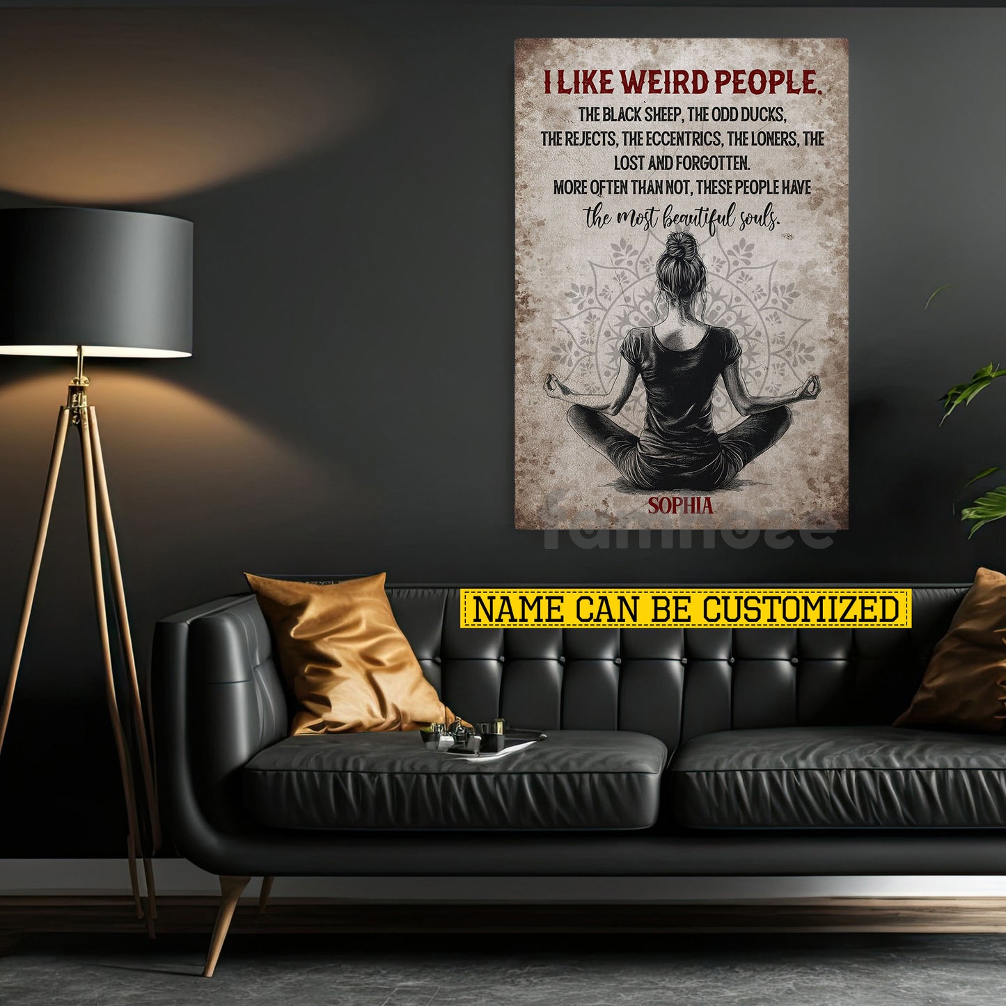 Personalized Meditation Canvas Painting, I Like Weird People Wall Art Decor, Poster Gift For Meditation Lovers