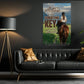 Motivational Horse Riding Girl Canvas Painting, Action Is Foundational Key Inspirational Quotes Wall Art Decor, Poster Gift For Horse Girl
