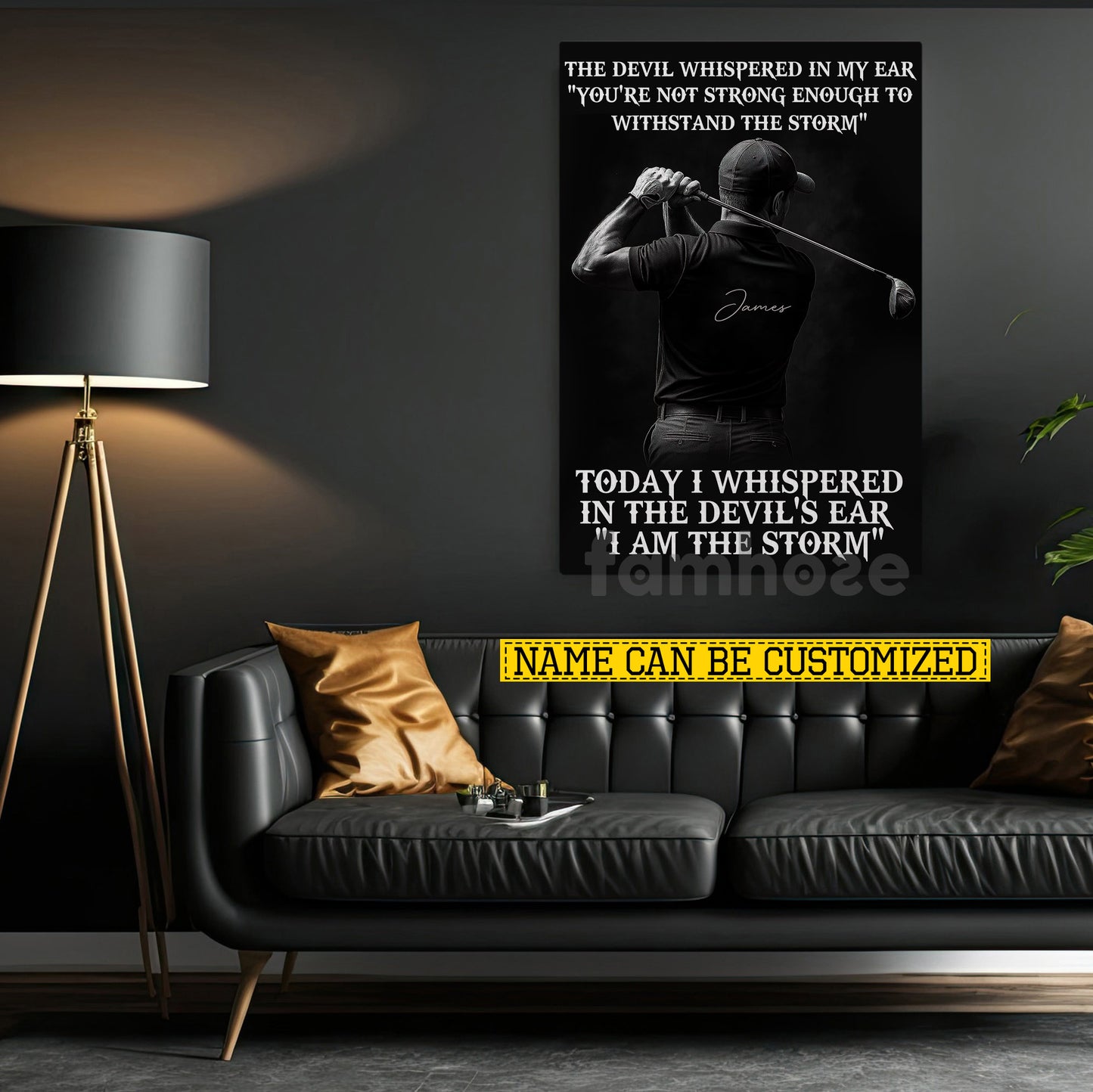 Personalized Golf Man Canvas Painting, I Am The Storm Sport Wall Art Decor, Poster Gift For Golf Lover