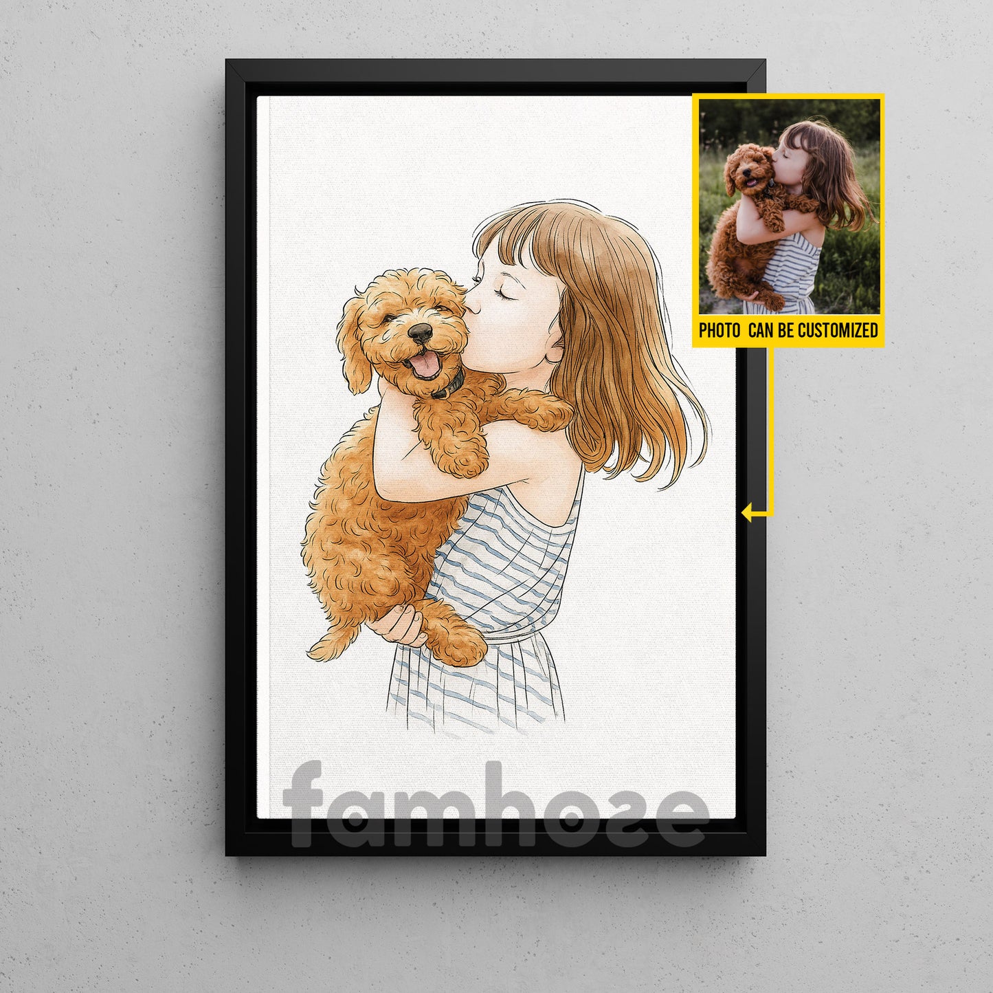 Personalized Photo Pet Canvas Painting, Capture The Love Wall Art Decor, Poster Gift For Pet Lovers