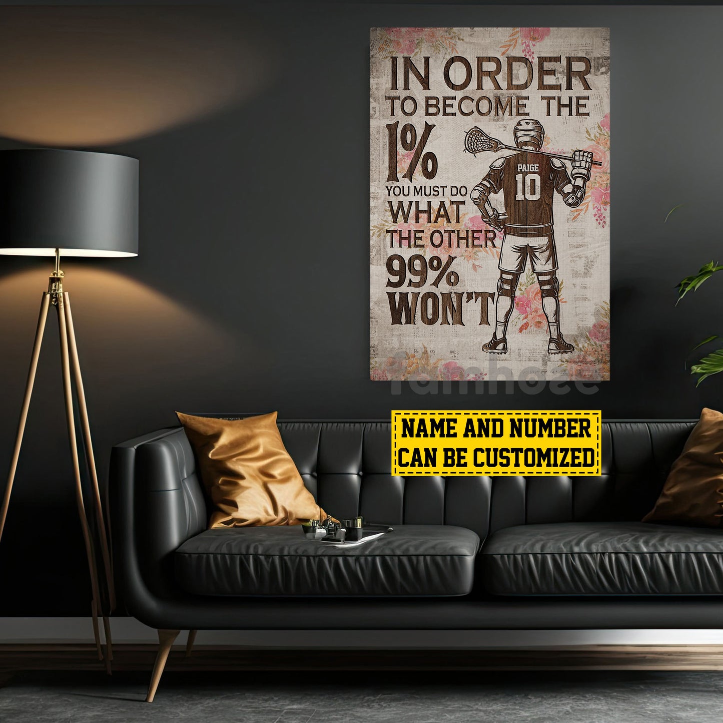 Personalized Lacrosse Man Canvas Painting, In Order To Become The 1% Sports Wall Art Decor, Poster Gift For Lacrosse Lovers