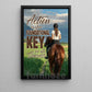 Motivational Horse Riding Girl Canvas Painting, Action Is Foundational Key Inspirational Quotes Wall Art Decor, Poster Gift For Horse Girl