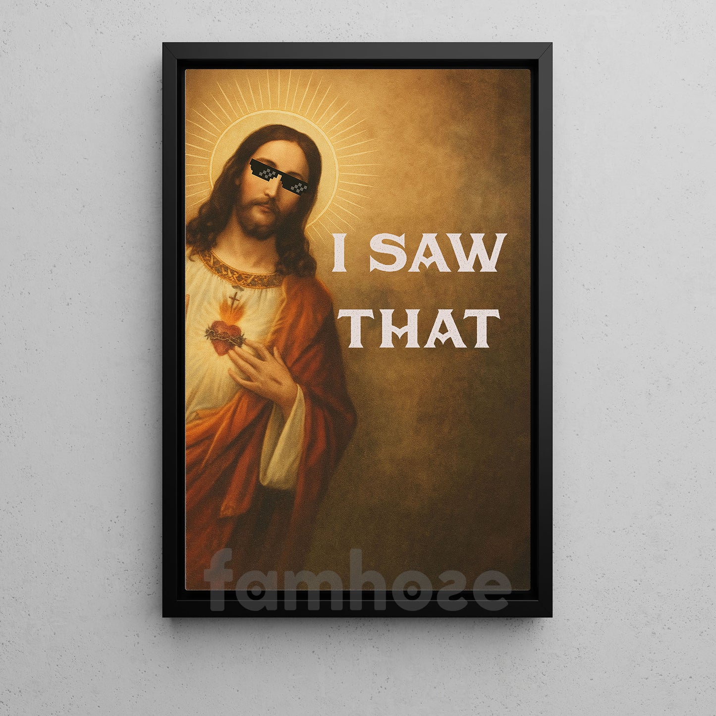 Funny God Canvas Painting, I Saw That Wall Art Decor, Christian Poster Gift