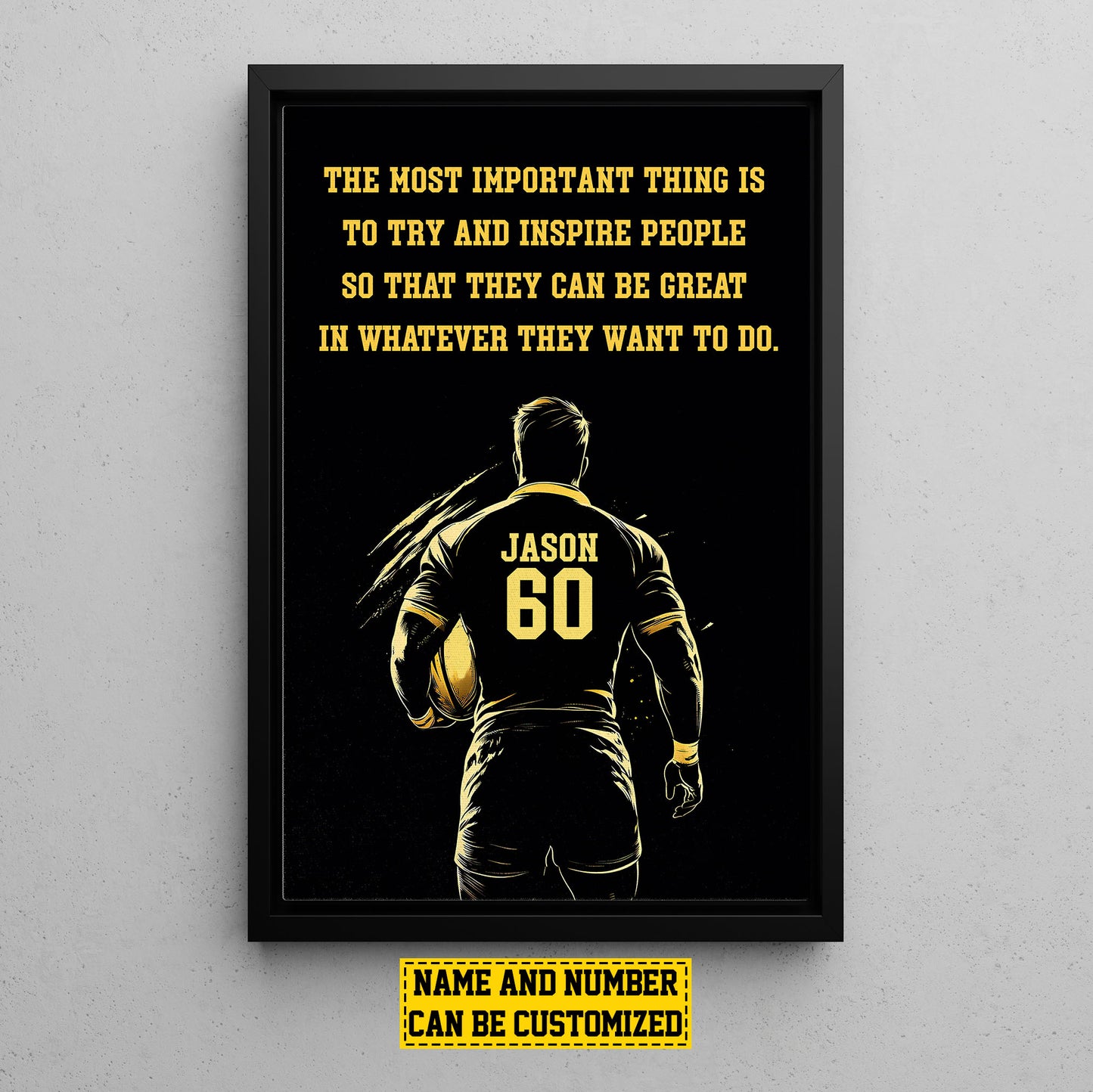 Personalized Motivational Rugby Boy Canvas Painting, They Can Be Great, Sports Wall Art Decor, Poster Gift For Rugby Lovers