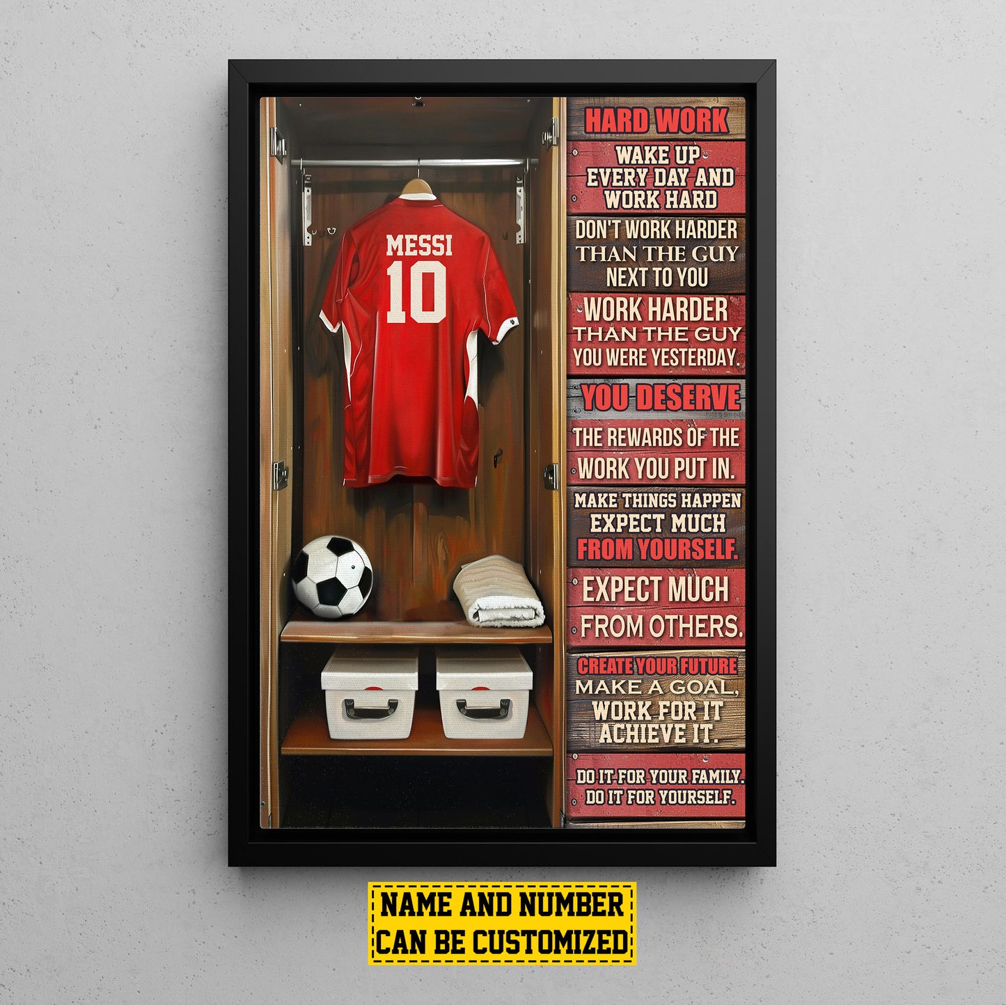 Personalized Soccer Canvas Painting, Do It For Your Family And Yourself, Sport Wall Art Decor, Poster Gift For Soccer Lovers
