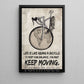 To Keep Your Balance You Must Keep Moving, Motivational Bicycle Wall Art Decor, Inspirational Canvas Painting, Poster Gift for Decoring Office, Living Room, or Workspace