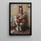 Funny Horse Toilet Canvas Painting, Horse Knows How To Use Toilet Bathroom Wall Art Decor, Restroom Poster Gift For Horse Lovers