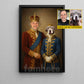Personalized Victorian Dog Canvas Painting, Royal King Dog And Owner Wall Art Decor, Poster Gift For Dog Lovers