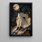 Halloween Skiing Ghost Canvas Painting, No Body, No Problem, Just Ski Wall Art Decor, Spooky Season Poster Gift For Skiing Lover