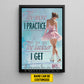 Motivational Personalized Ice Skating Woman Canvas Painting, The More I Practice Sport Wall Art Decor, Poster Gift For Ice Skating Lovers
