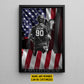 Personalized Lacrosse Boy Canvas Painting, Pose With USA Flag, Wall Art Decor, Poster Gift For Lacrosse Lovers, Lacrosse Players