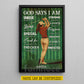Personalized Golf Girl Canvas Painting, God Says I Am Sport Wall Art Decor, Poster Gift For Golf Lover