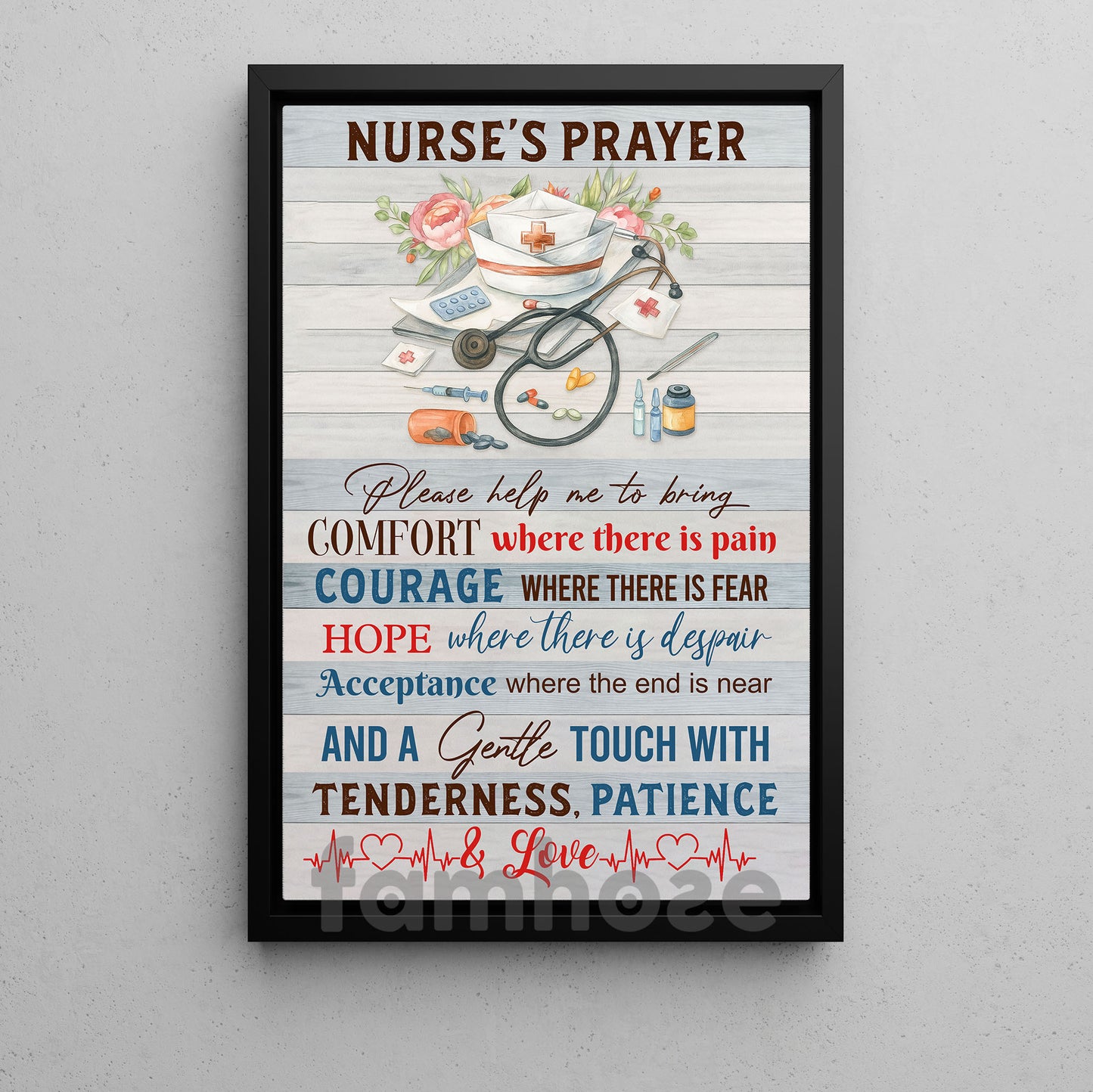 Nurse Canvas Painting, Nurse's Prayer Wall Art Decor, Poster Gift For Nurse Lover