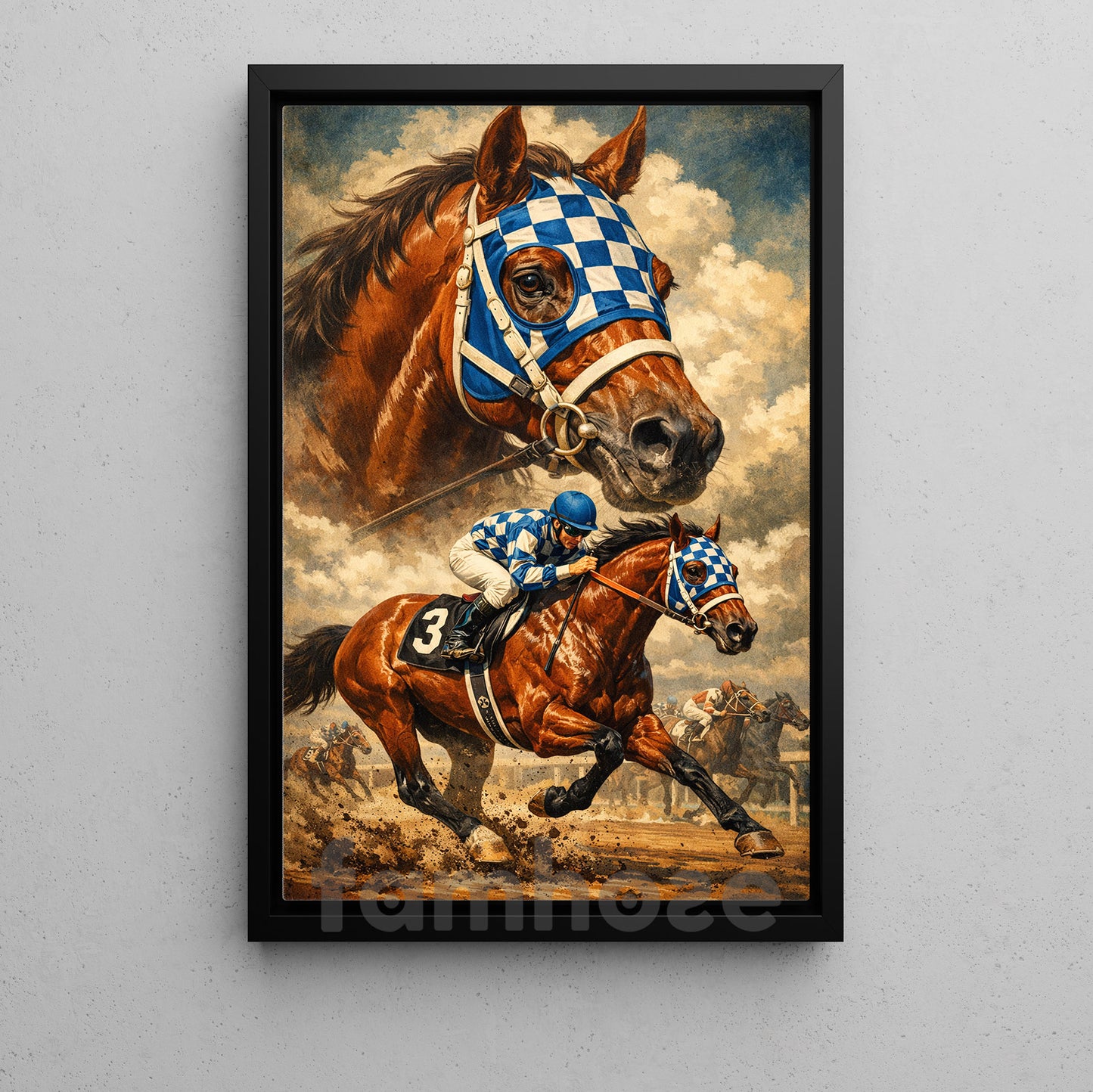 Secretariat Horse Canvas Painting, 1973 Triple Crown Champion Wall Art Decor, Poster Gift For Horse Racing Lovers, Fan Of Kentucky Derby