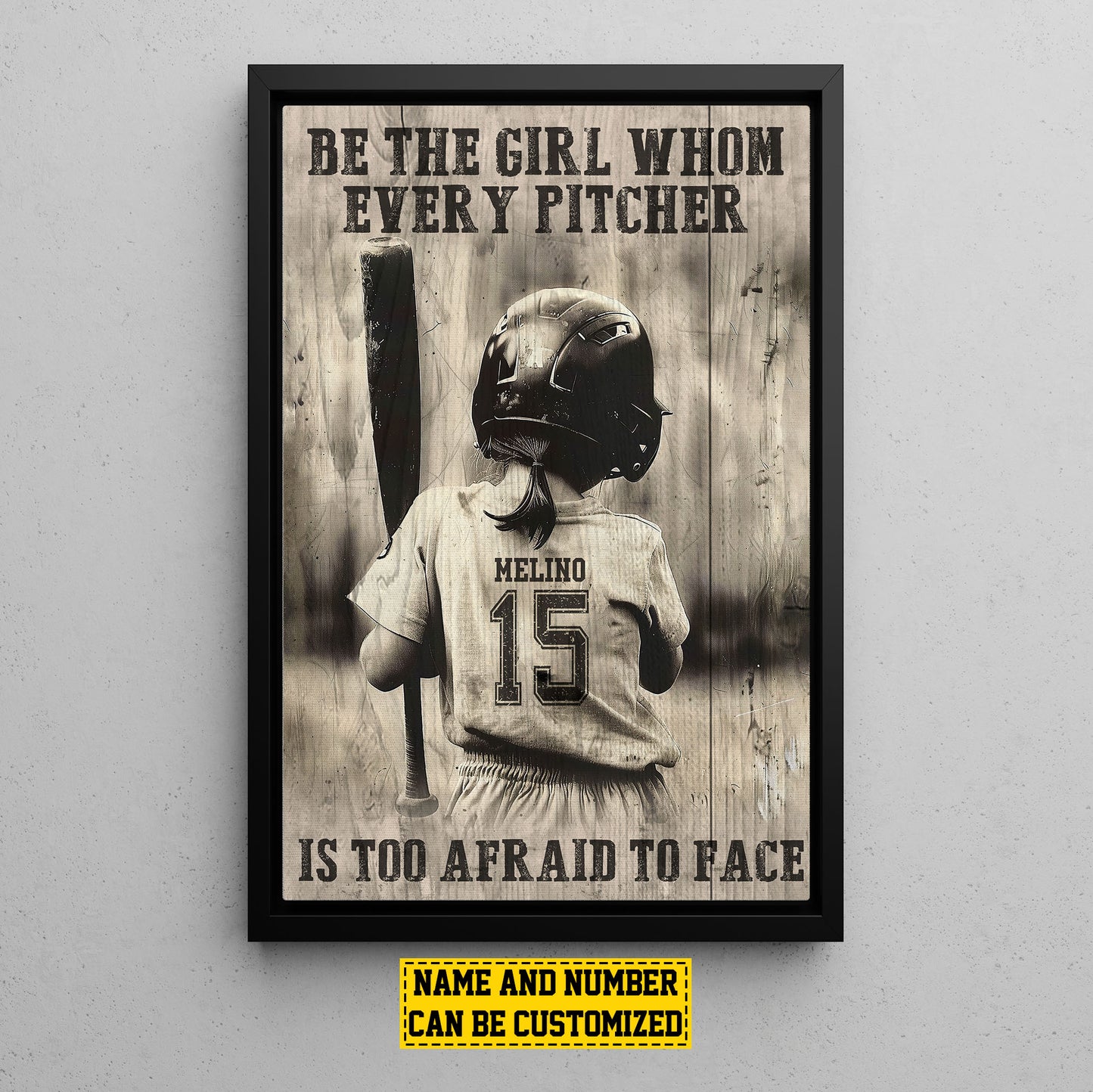 Be The Girl Whom Every Pitcher Is Too Afraid To Face, Personalized Softball Girl Canvas Painting, Sports Quotes Wall Art Decor, Poster Gift For Softball Lovers