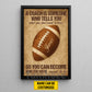 Motivational Personalized Football Coach Canvas Painting, A Coach Is Someone Who Tells You Sport Wall Art Decor, Poster Gift For Football Lovers