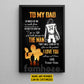 Personalized Football Dad Son Canvas Painting, To My Dad I Love You Wall Art Decor, Poster Father's Day Gift For Football Lovers