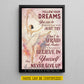 Motivational Personalized Ballet Girl Canvas Painting, Follow Your Dreams Just Try Never Give Up Sports Wall Art Decor, Poster Gift For Ballet Lovers