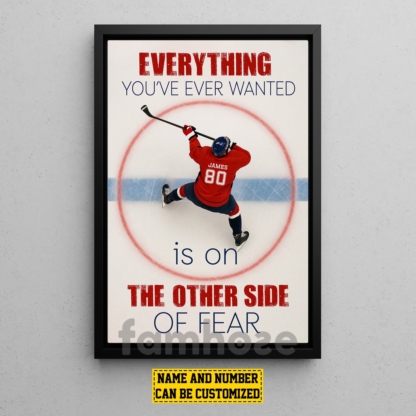 Motivational Personalized Hockey Man Canvas Painting, Everything You've Wanted Sport Wall Art Decor, Poster Gift For Hockey Lovers
