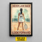 Personalized Tennis Woman Canvas Painting, I Never Look Back I Look Forward Sport Wall Art Decor, Poster Gift For Tennis Lovers