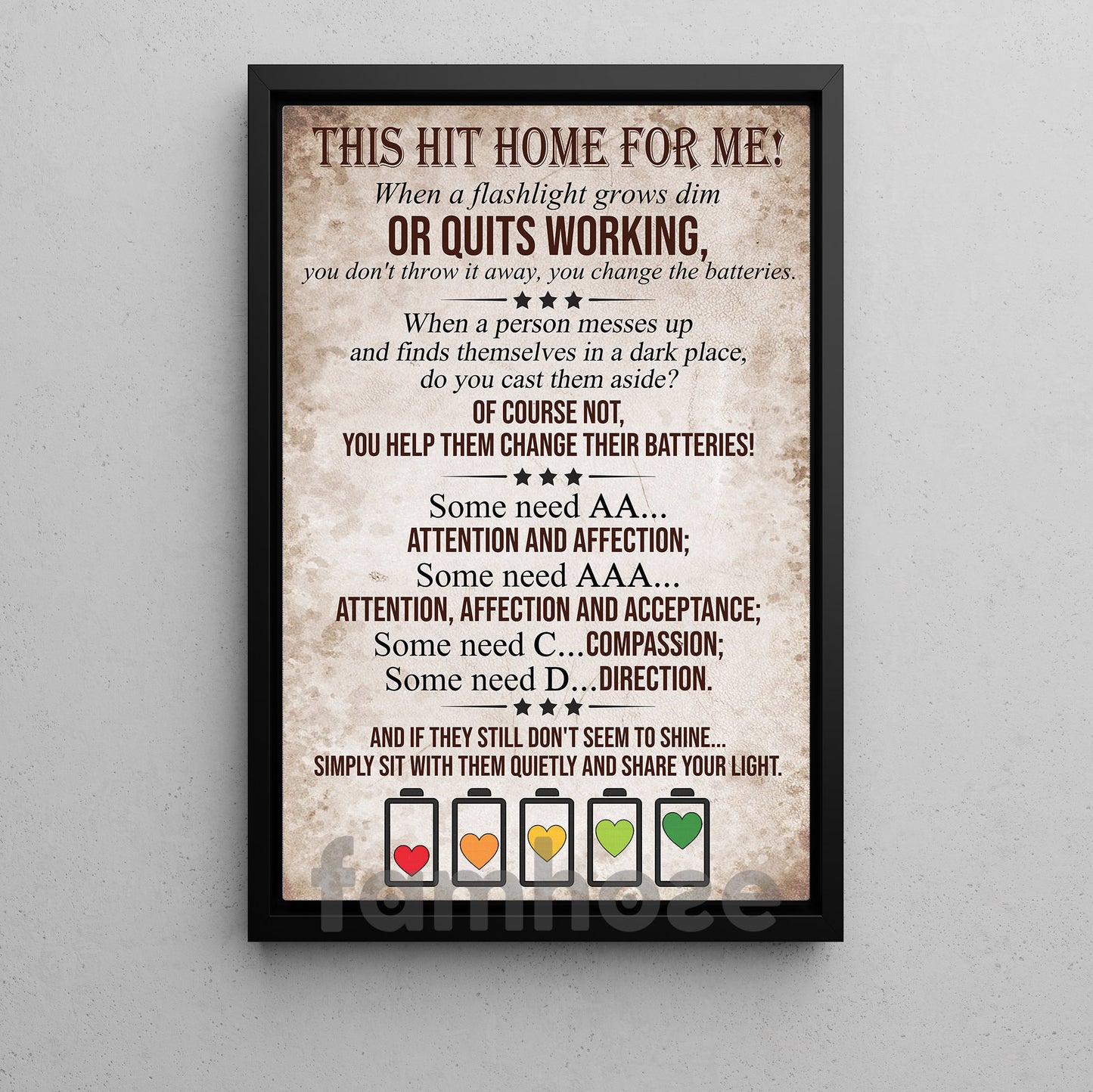 Meaningful Quote Canvas Painting, This Hit Home For Me Wall Art Decor, Poster Gift