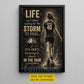 Personalized Soccer Girl Canvas Painting, Life Isn't About Waiting For The Storm To Pass Sport Wall Art Decor, Poster Gift For Soccer Lover
