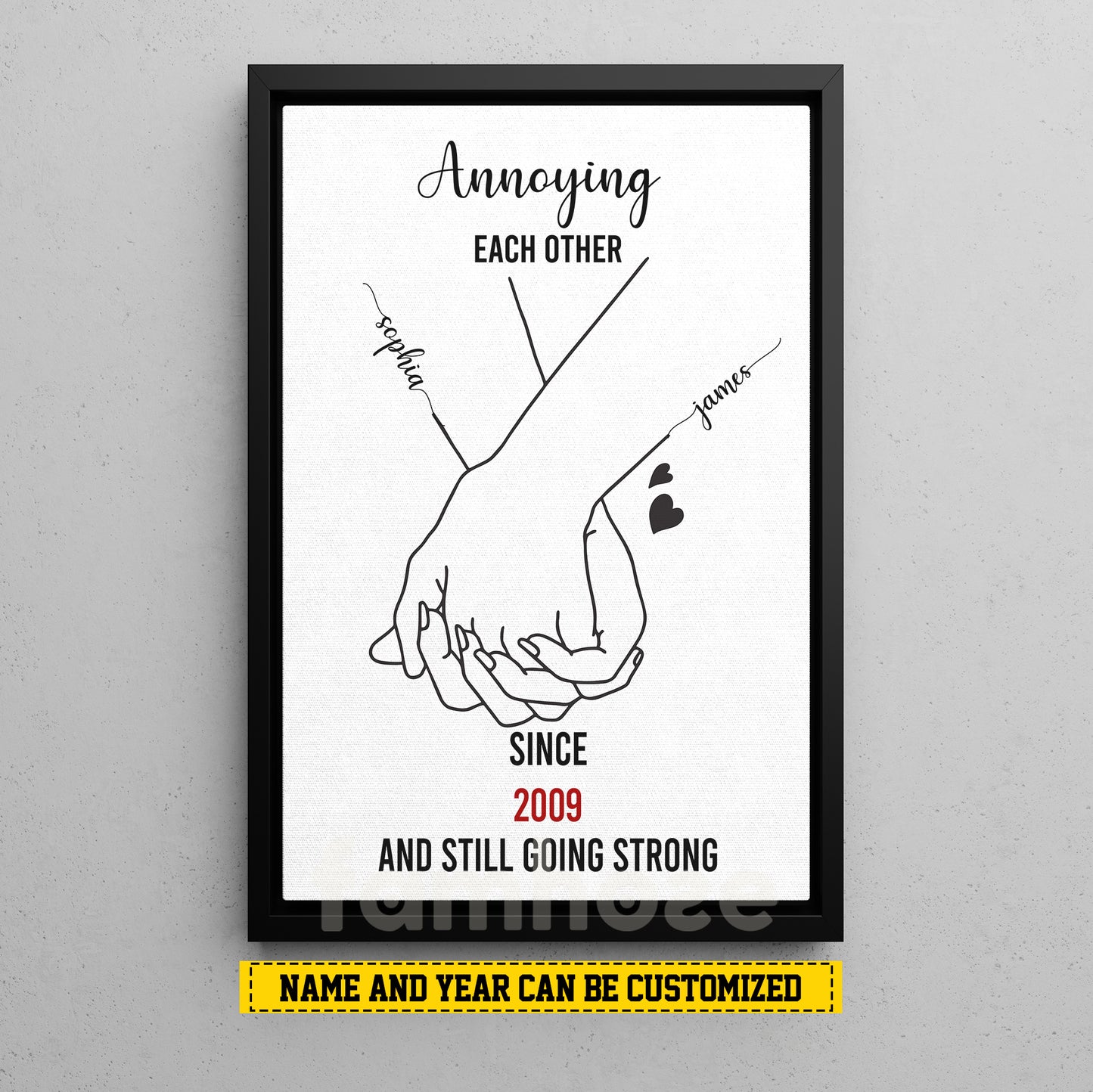 Lovely Personalized Couple Canvas Painting, Annoying Each Other Wall Art Decor, Poster Gift For Couple