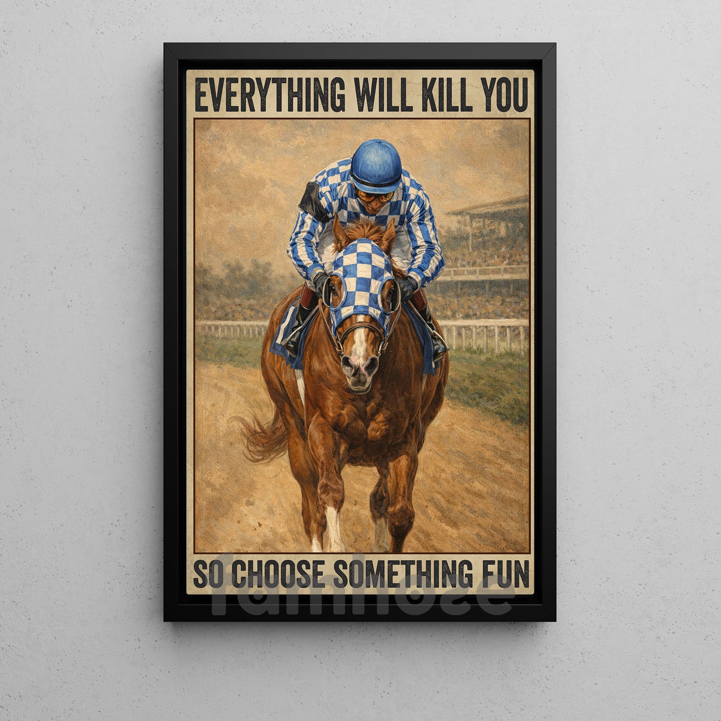 Secretariat Canvas Painting, 1973 Triple Crown Champion Everything Will Kill You Wall Art Decor, Poster Gift For Horse Racing Lovers