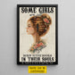 Personalized Book Girl Canvas Painting, Some Girls Are Just Born Wall Art Decor, Poster Gift For Reading Lovers