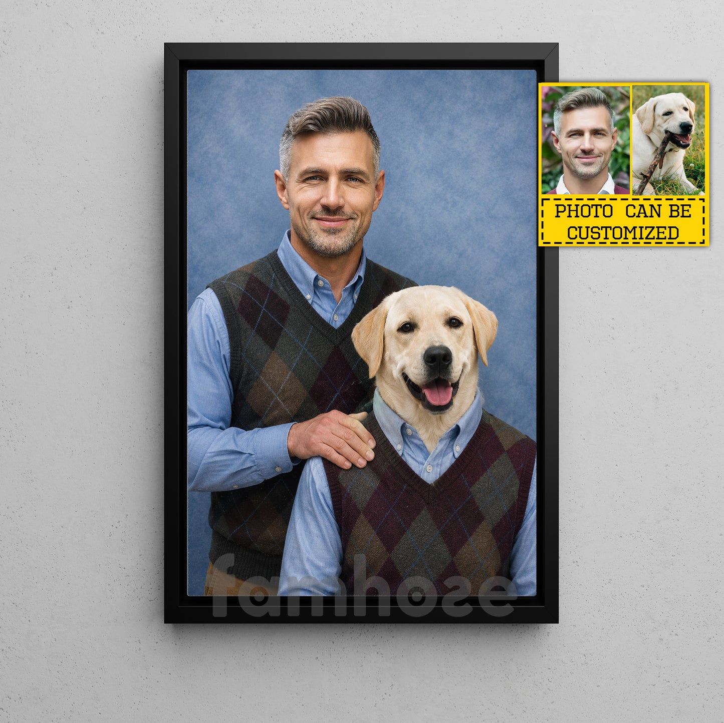 Funny Personalized Dog Owner Canvas Painting, The Perfect Pair Portrait Wall Art Decor, Poster Gift For Dog Lovers