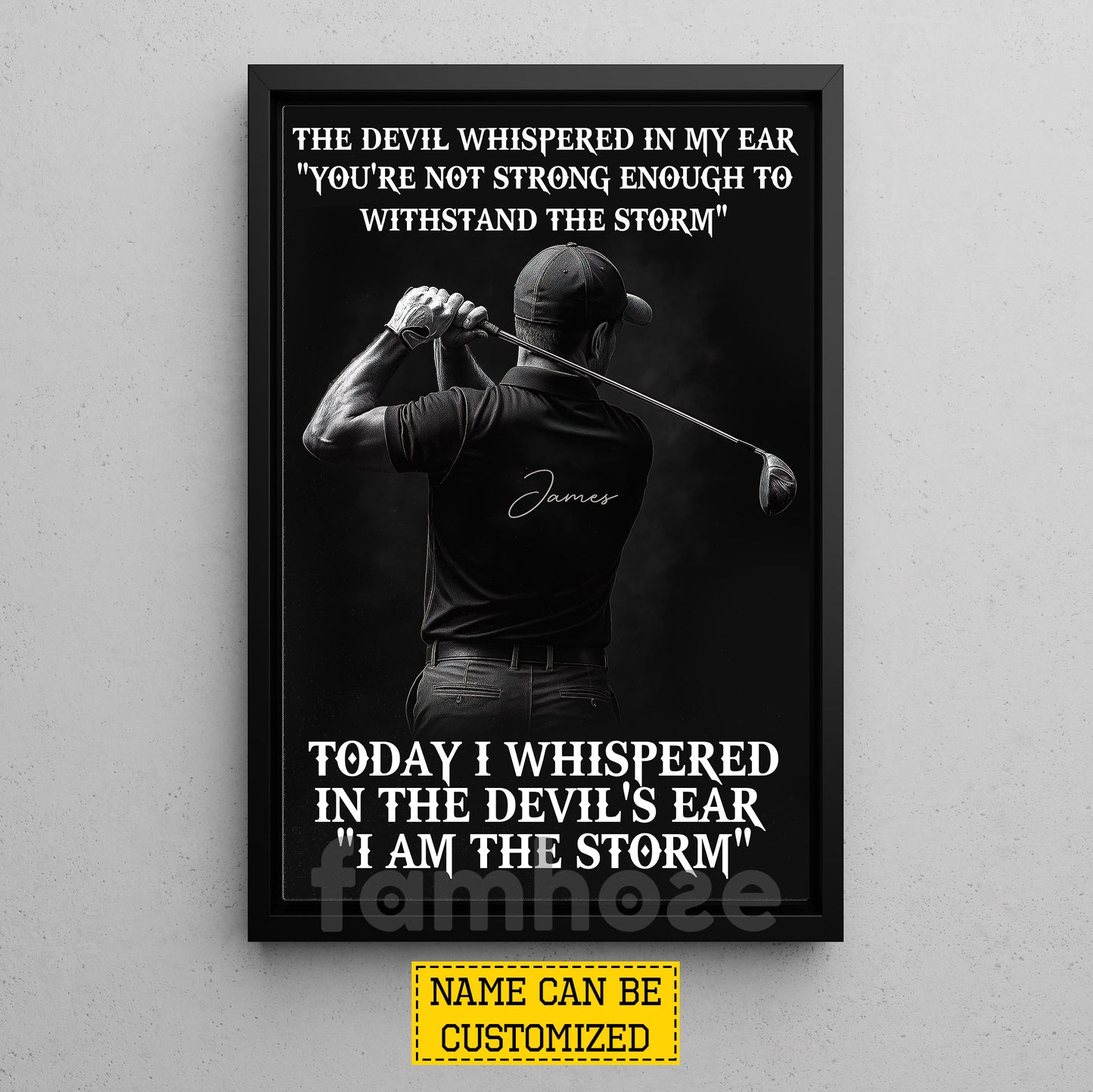Personalized Golf Man Canvas Painting, I Am The Storm Sport Wall Art Decor, Poster Gift For Golf Lover