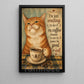 Funny Coffee Cat Canvas Painting, I'm Just Waiting To See Wall Art Decor, Poster Gift For Cat Lovers, Coffee Lovers