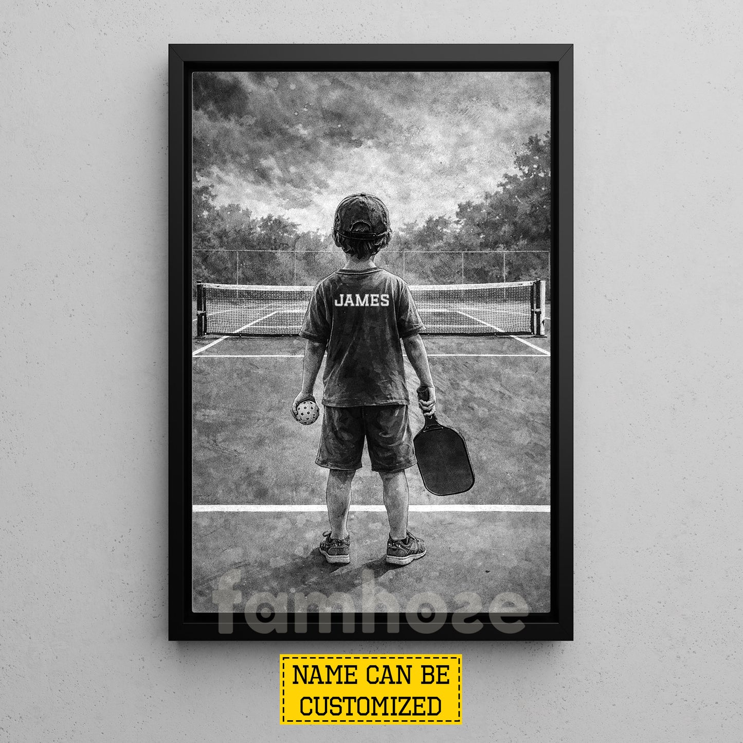 Personalized Pickleball Boy Kid Canvas Painting, Every Champion Starts Here Sport Wall Art Decor, Poster Gift For Pickleball Lover