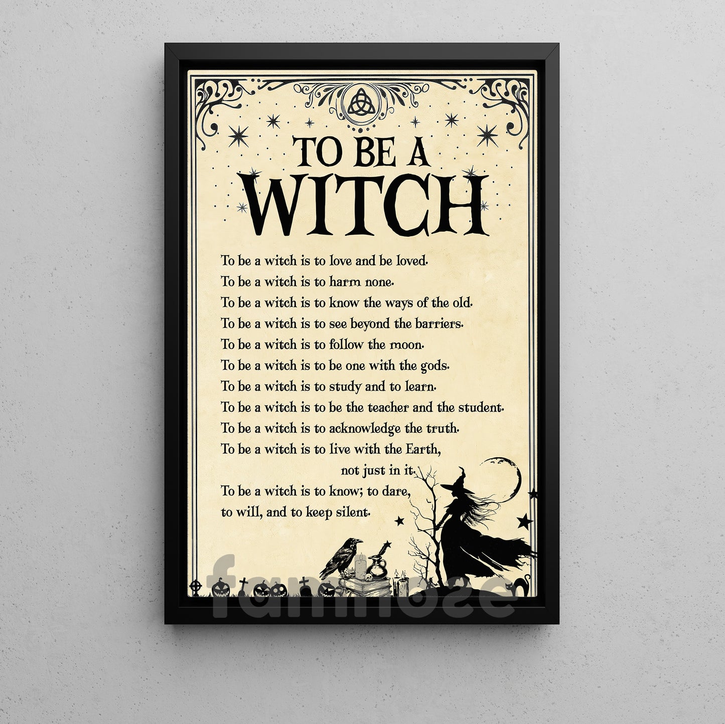 Halloween Witch Canvas Painting, To Be A Witch Wall Art Decor, Spooky Season Poster Gift For Witch Lovers