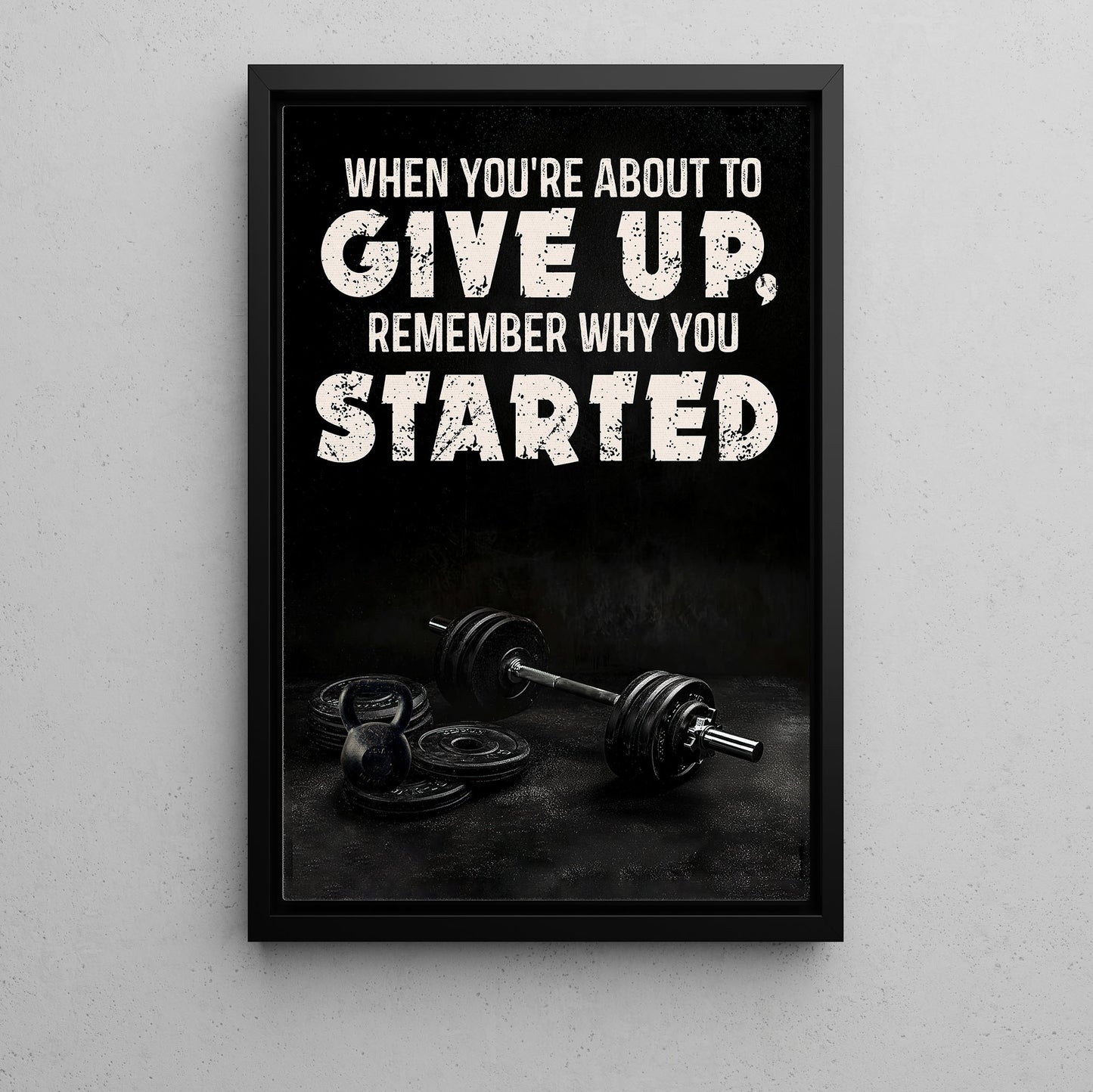 Gym Canvas Painting, When You're About To Give Up Remember, Motivational Fitness Quotes Wall Art, Ideal Poster Gift For Sports Enthusiasts