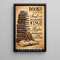 Reading Book Canvas Painting, Books Give A Soul To The Universe Wall Art Decor, Poster Gift For Reading Lovers