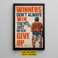 Personalized Lacrosse Canvas Painting, Just Never Give Up, Sports Quotes Wall Art Decor, Poster Gift For Lacrosse Lovers, Lacrosse Boys