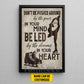 Motivational Personalized Ice Skating Girl Canvas Painting, Don't Be Pushed Around Sport Wall Art Decor, Poster Gift For Ice Skating Lovers