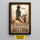 Funny Personalized Horse Riding Girl Canvas Painting, If Opportunity Doesn't Knock Inspirational Quotes Wall Art Decor, Poster Gift For Horse Girl