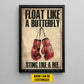 Personalized Boxing Canvas Painting, Float Like A Butterfly Sport Wall Art Decor, Poster Gift For Boxer
