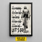 Motivational Personalized Cycling Man Canvas Painting, Let's Go Sport Wall Art Decor, Poster Gift For Cycling Lovers
