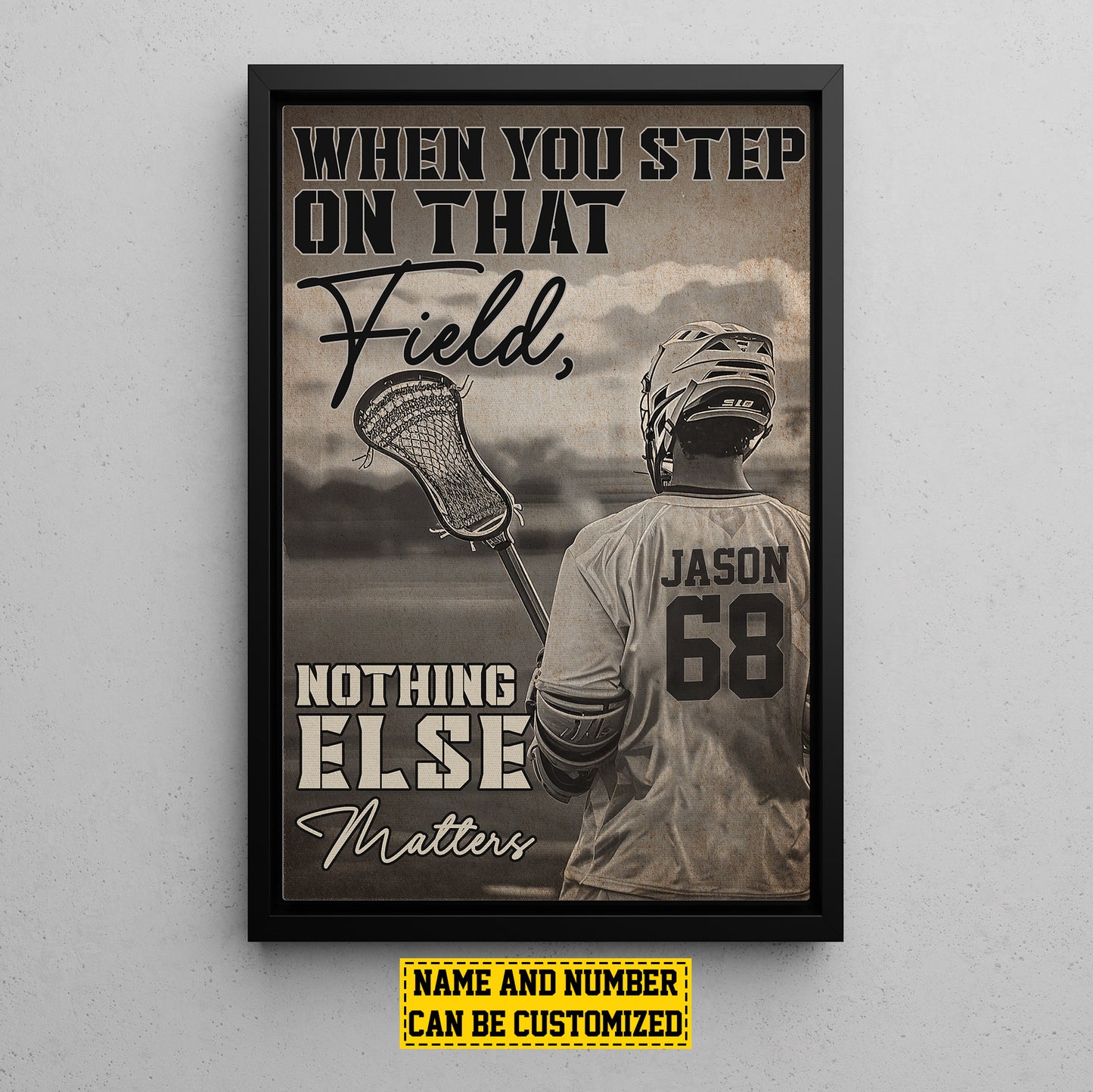 Personalized Motivational Lacrosse Canvas Painting, Nothing Else Matters, Sports Quotes Wall Art Decor, Poster Gift For Lacrosse Lovers, Lacrosse Boys