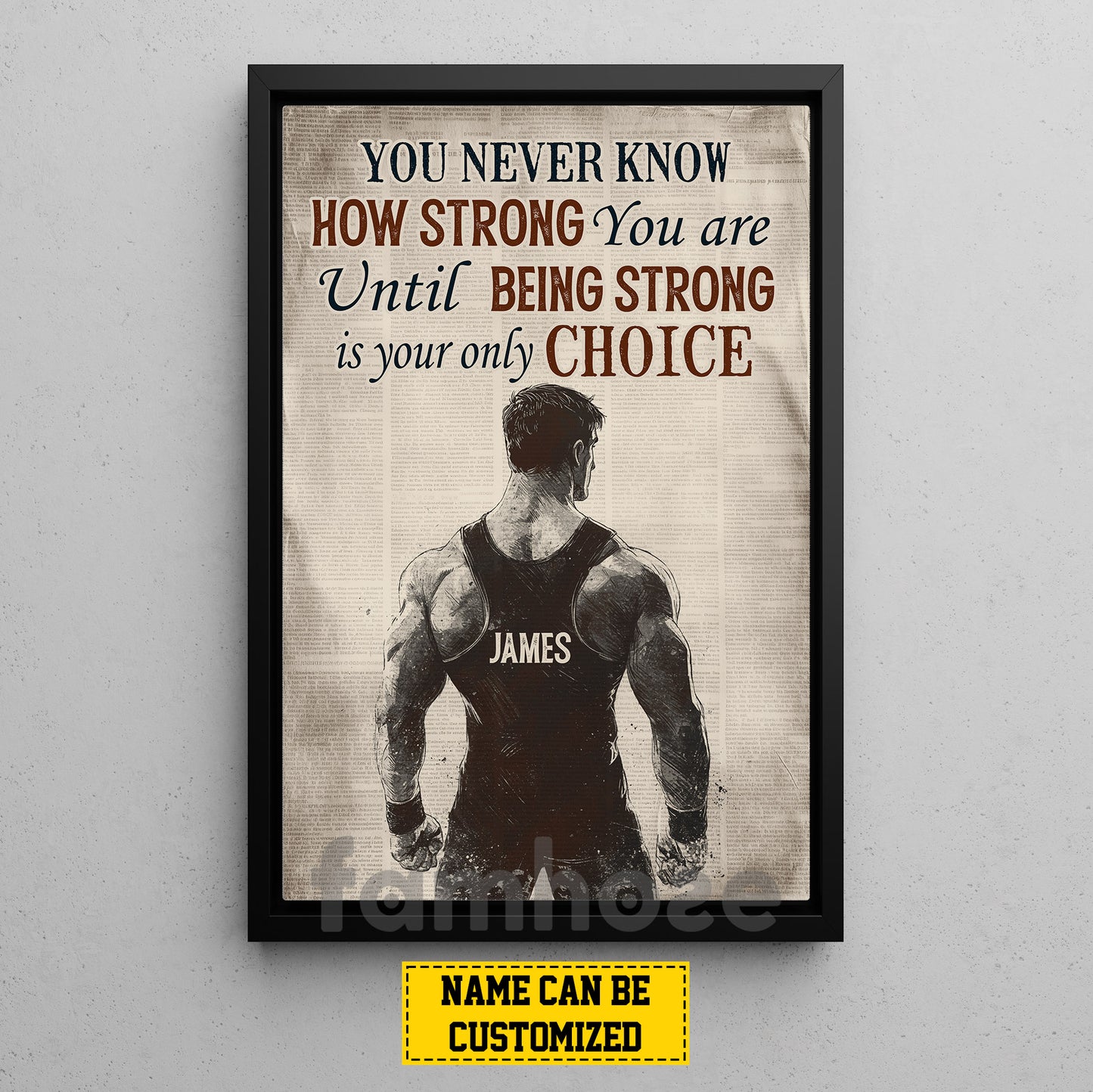 Motivational Personalized Wrestling Man Canvas Painting, You Never Know How Strong You Are Wall Art Decor, Poster Gift For Wrestler